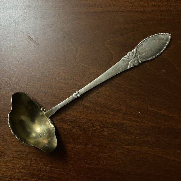 Antique Madsen & T Baagoe Electroplate Silver Danish Gravy Sauce Ladle 5.5” - Picture 13 of 14